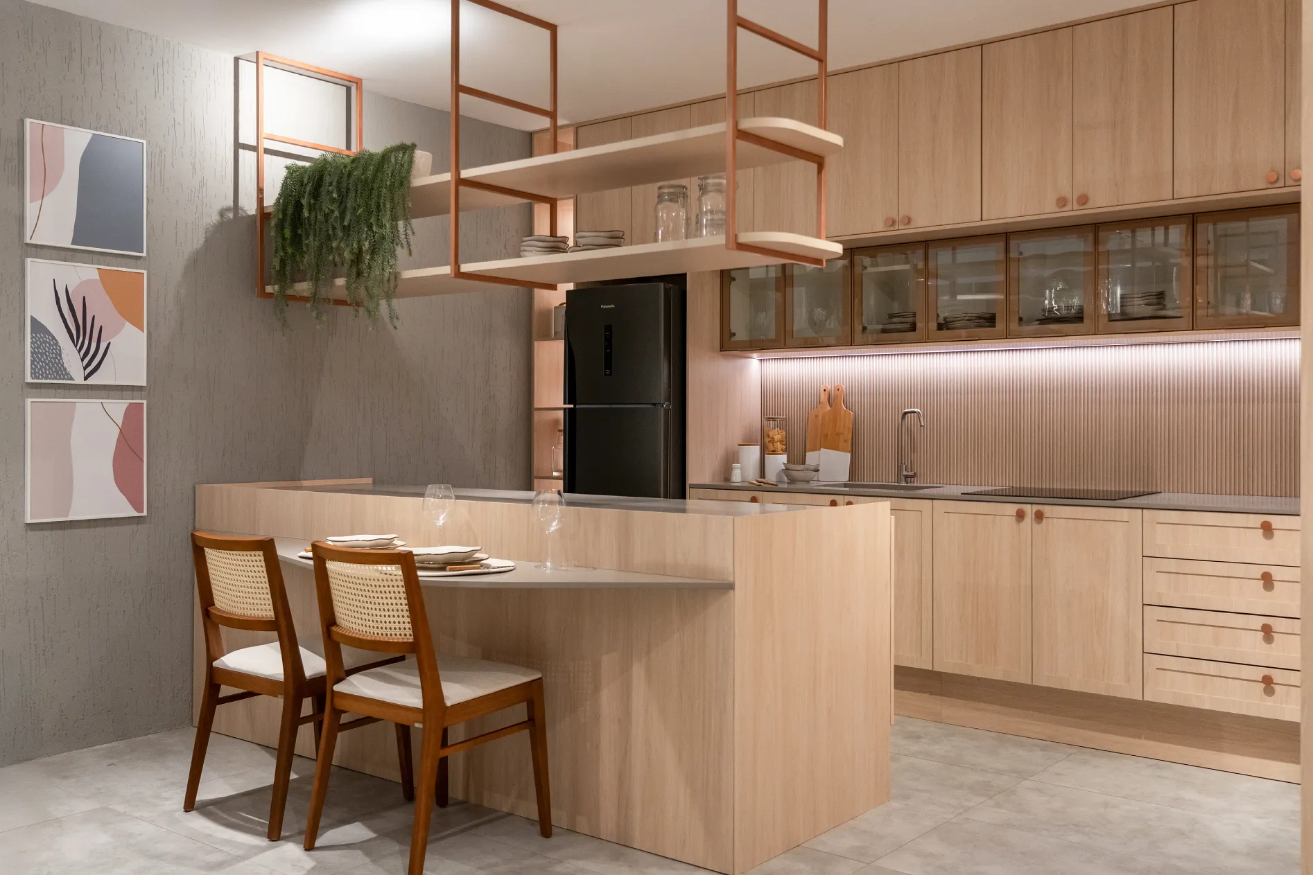 Cozinha planejada vidro sofisticada